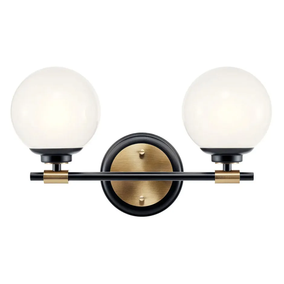 Wandleuchten|Metall Lampen*Elstead Badezimmerleuchte LED G9 Glas Metall IP44 B:37,3 cm Kugel