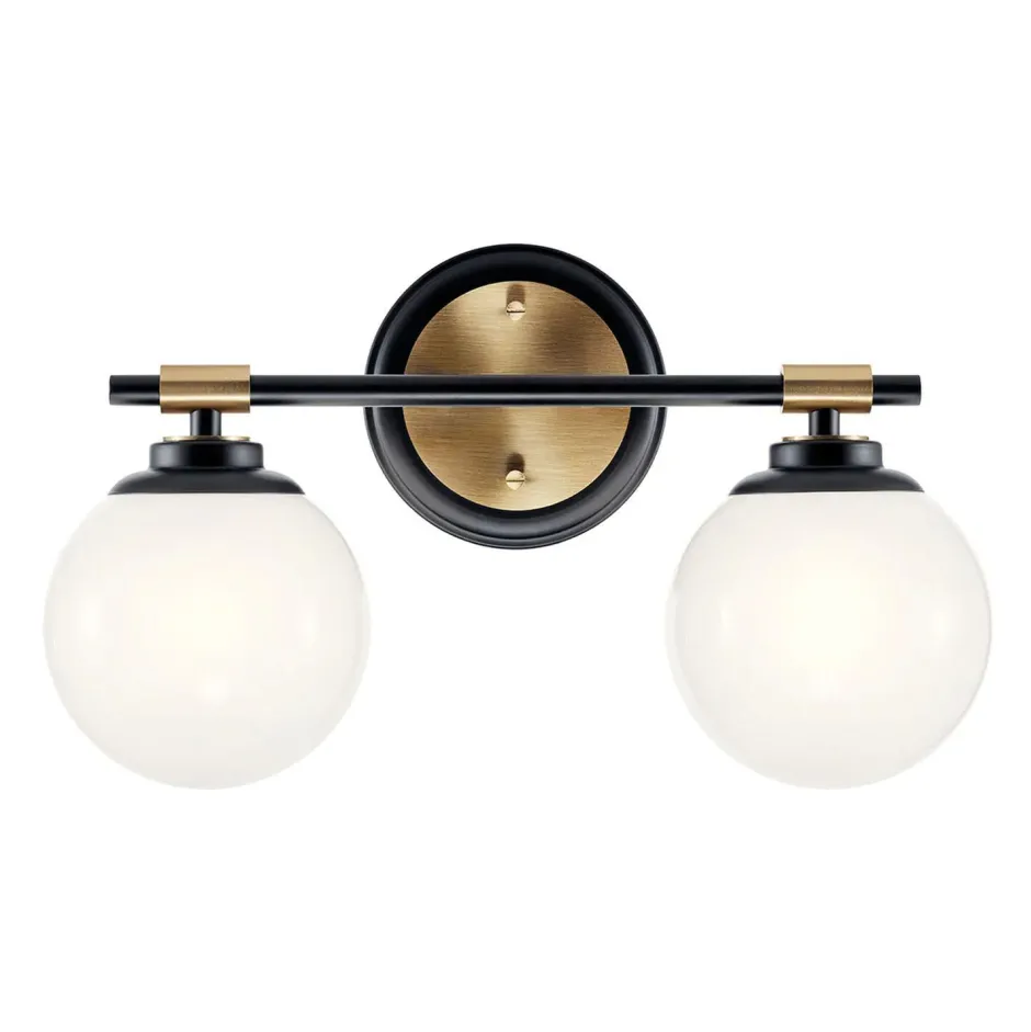 Wandleuchten|Metall Lampen*Elstead Badezimmerleuchte LED G9 Glas Metall IP44 B:37,3 cm Kugel