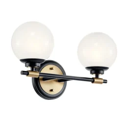 Wandleuchten|Metall Lampen*Elstead Badezimmerleuchte LED G9 Glas Metall IP44 B:37,3 cm Kugel