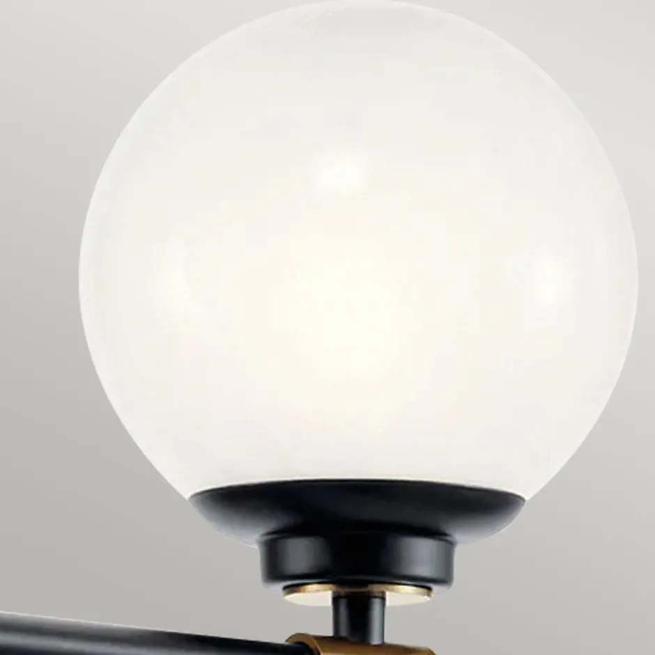 Wandleuchten|Metall Lampen*Elstead Badezimmerleuchte LED G9 Glas Metall IP44 B:37,3 cm Kugel