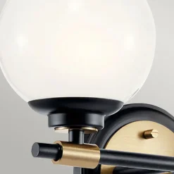 Wandleuchten|Metall Lampen*Elstead Badezimmerleuchte LED G9 Glas Metall IP44 B:37,3 cm Kugel