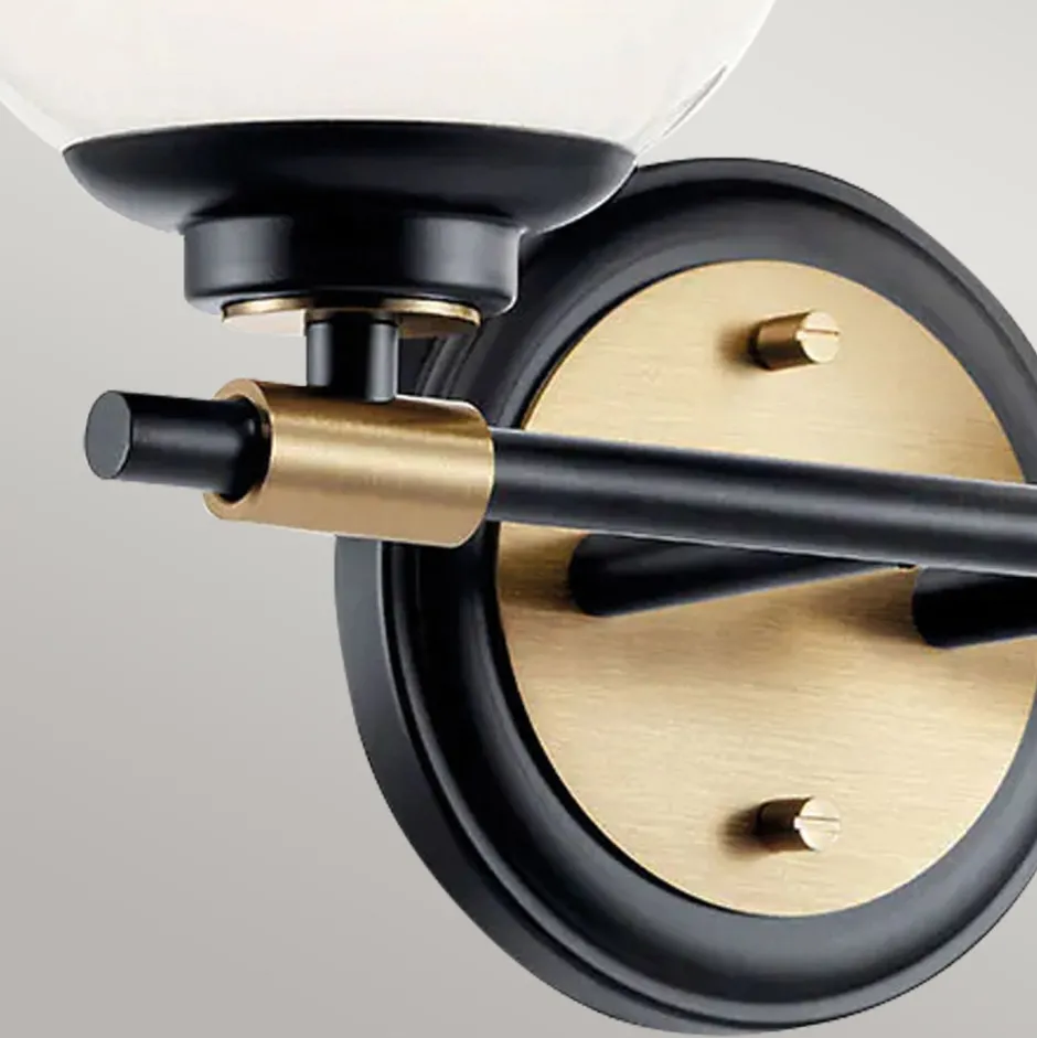 Wandleuchten|Metall Lampen*Elstead Badezimmerleuchte LED G9 Glas Metall IP44 B:37,3 cm Kugel