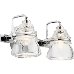 Elstead Badezimmerleuchte LED G9 IP44 B: 33,6 cm Metall Glas in Chrom< Wandleuchten|Badezimmer Lampe