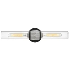 Elstead Badezimmerleuchte Metall Glas B: 56,5 cm IP44 E27 2-flammig< Wandleuchten|Flurlampen