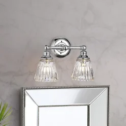 Elstead Badezimmerleuchte Wand LED G9 IP44 B: 35,2 cm Metall Glas< Wandleuchten|Badezimmer Lampe