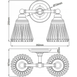 Elstead Badezimmerleuchte Wand LED G9 IP44 B: 35,2 cm Metall Glas< Wandleuchten|Badezimmer Lampe
