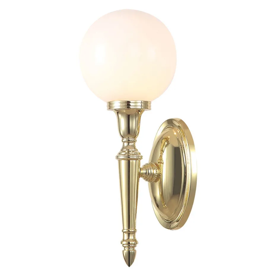 Elstead Badlampe aus Messing Glas mit LED IP44 Jugendstil< Wandleuchten|Flurlampen