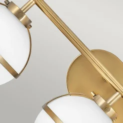 Wandleuchten|Badezimmer Lampe*Elstead Badlampe Glas Metall E14 IP44 B: 60,6 cm Messing Antik Weiß