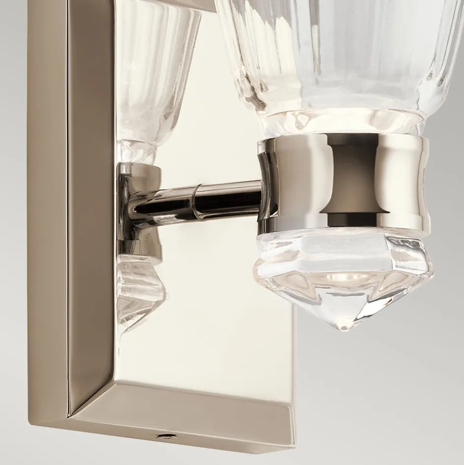 Elstead Badlampe LED Metall Glas H: 24,7 cm IP44 3000 K warmweiß< Led Lampen|Wandleuchten