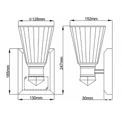 Elstead Badlampe LED Metall Glas H: 24,7 cm IP44 3000 K warmweiß< Led Lampen|Wandleuchten