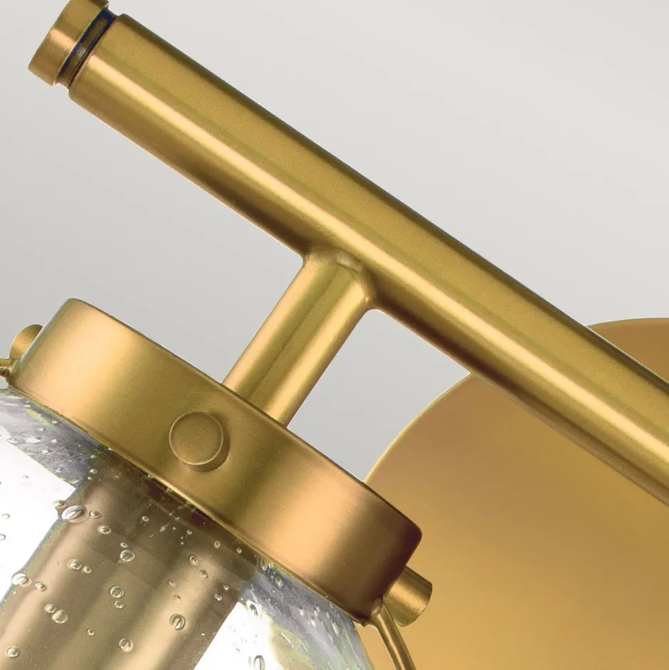 Wandleuchten|Badezimmer Lampe*Elstead Badlampe Spiegel Metall Glas B: 38,1 cm IP44 in Messing Antik