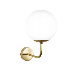 Wandleuchten|Badezimmer Lampe*Giovanni Battista Badlampe Wand in Bronze hell Weiß E14 Messing Glas