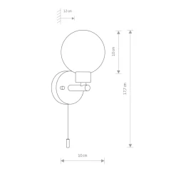 Nowodvorski Badlampe Wand IP44 Schwarz Weiß G9 Zugschalter Kugelschirm< Glaslampen|Metall Lampen