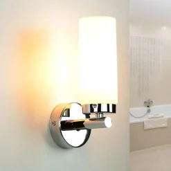 Easylight Badlampe Wand Spiegel Glas Metall in Chrom Weiß elegant< Glaslampen|Wandleuchten
