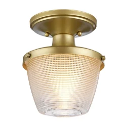 Elstead Badleuchte Decke IP44 in Messing Klar klein Metall Glas< Deckenleuchten|Badezimmer Lampe