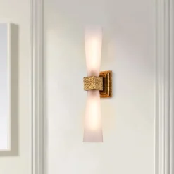 Elstead Badleuchte Metall Glas LED G9 66 cm hoch Up Down IP44< Wandleuchten|Flurlampen