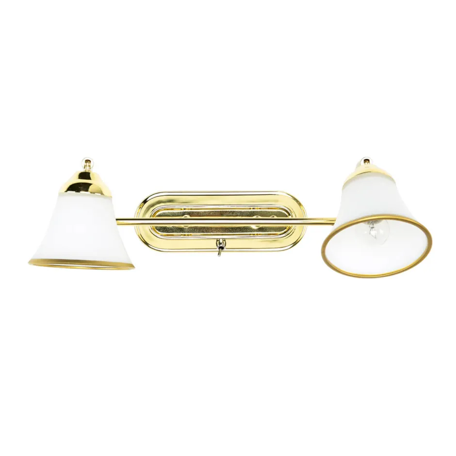 Glaslampen|Jugendstil Lampen*Easylight Badleuchte mit Schalter in Gold Jugendstil GRANDO