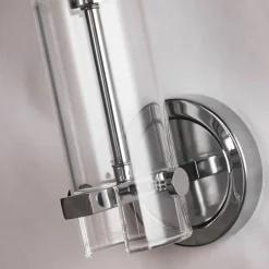 Wandleuchten|Wohnzimmerlampen*Searchlight Badleuchte Wand IP44 H: 28,5 cm Chrom Klar G9