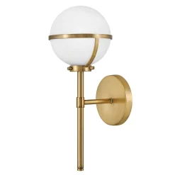 Elstead Badleuchte Wand Metall Glas IP44 H: 40,3 cm Kugel Schirm< Wandleuchten|Badezimmer Lampe