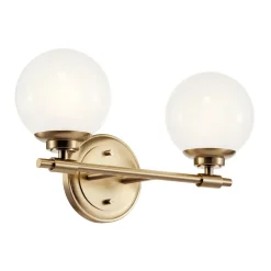 Elstead Badleuchte Wand mit 2x G9 LED 37,3 cm breit IP44 Glas Metall< Wandleuchten|Metall Lampen