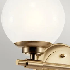 Elstead Badleuchte Wand mit 2x G9 LED 37,3 cm breit IP44 Glas Metall< Wandleuchten|Metall Lampen