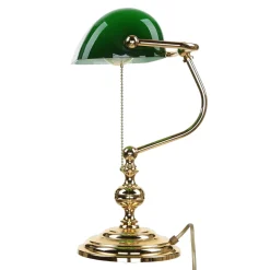 Schreibtischlampen|Glaslampen*Giovanni Battista Banker Tischlampe Gold 24K aus Echt-Messing