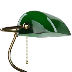 Schreibtischlampen|Glaslampen*Giovanni Battista Banker Tischlampe Gold 24K aus Echt-Messing