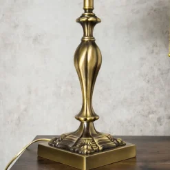 Giovanni Battista Bankerlampe 42,5 cm 2-flammig E27 Echt-Messing Zugschalter< Tischlampen|Bürolampen