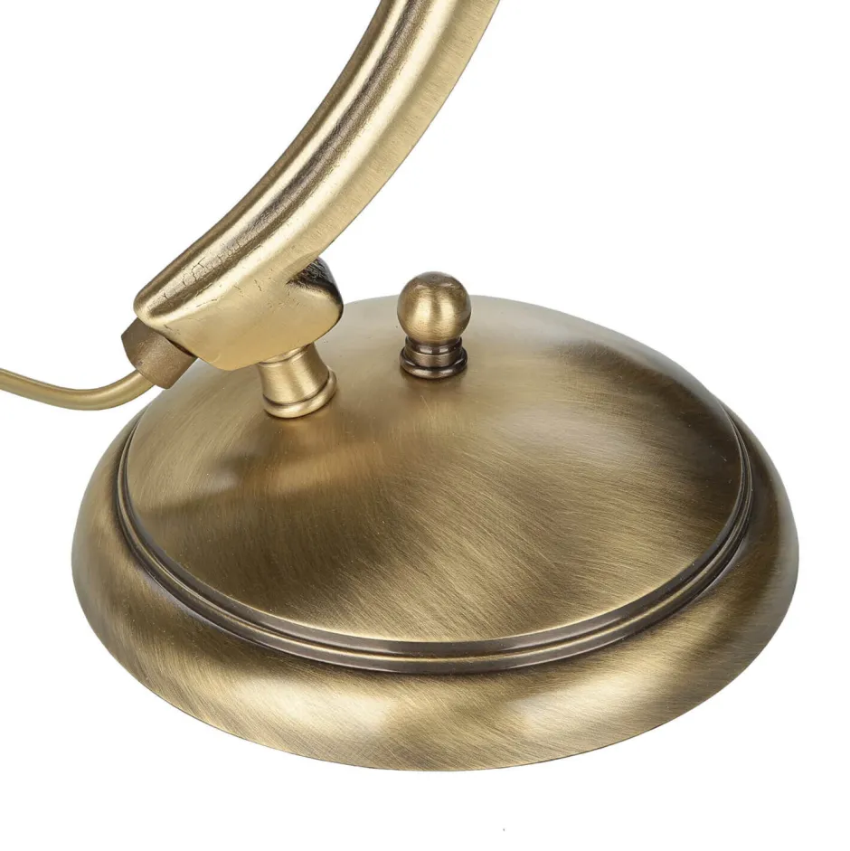 Schreibtischlampen|Glaslampen*Giovanni Battista Bankerlampe Bronze aus Messing mit Schirm Weiß