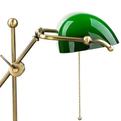 Giovanni Battista Bankerlampe Glas Messing massiv 47 cm< Bürolampen|Lampen Aus Aller Welt