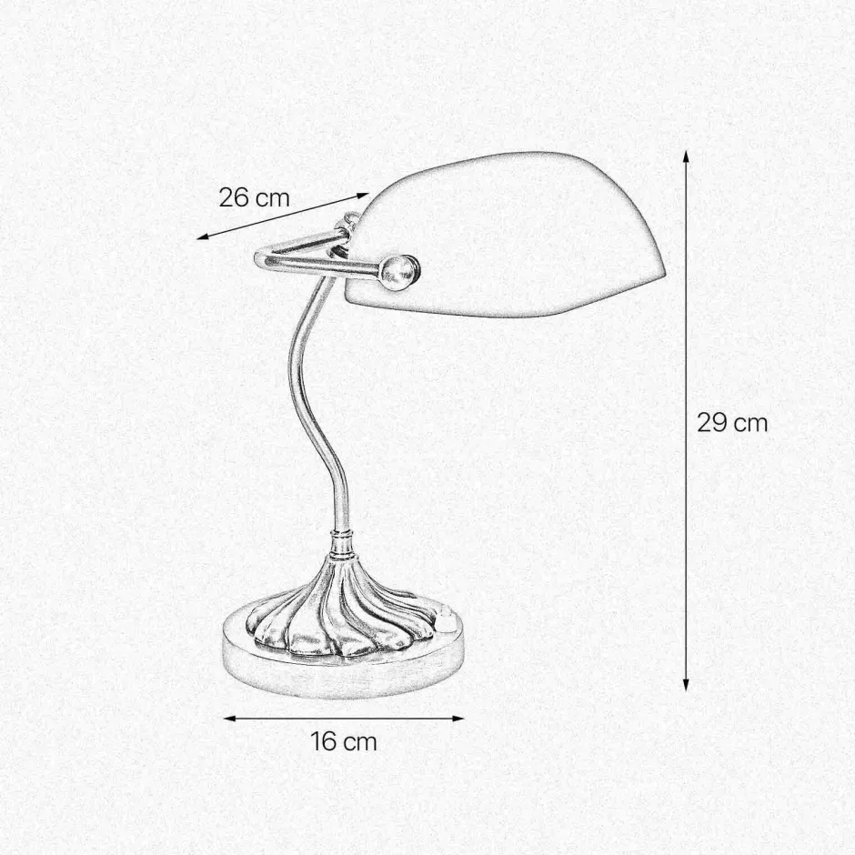 Giovanni Battista Bankerlampe in Bronze hell Grün E27 29 cm Glas Messing< Tischlampen|Bürolampen
