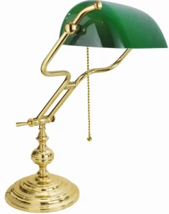 Schreibtischlampen|Glaslampen*Giovanni Battista Bankerlampe Lampade Ministero Vergoldet Mit 24 Karat