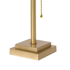 Glaslampen|Messinglampen*Giovanni Battista Bankerlampe Messing Glas 40 cm Zugschalter in Bronze Weiß