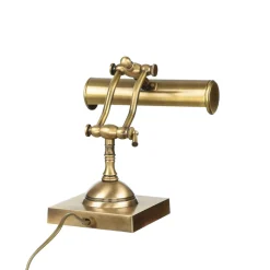 Schreibtischlampen|Metall Lampen*Giovanni Battista Bankerlampe Messing massiv verstellbar 26 cm E27