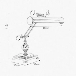 Tischlampen|Badezimmer Lampe*Giovanni Battista Bankerlampe Messing poliert E14 H: 43 cm Jugendstil