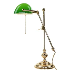 Giovanni Battista Bankerlampe Vergoldet 24 Karat aus Echt-Messing< Glaslampen|Metall Lampen