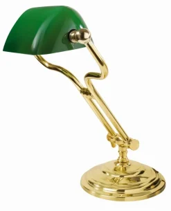 Giovanni Battista Bankerleuchte Gold 24K aus Echt Messing< Tischlampen|Bürolampen