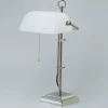 Berliner Messingleuchten Bankerleuchte W2 aus Nickel matt< Schreibtischlampen|Metall Lampen
