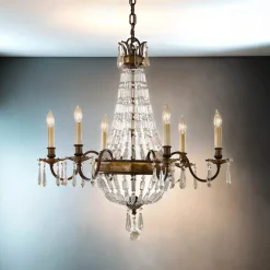 Wohnzimmerlampen|Kristalllampen*Elstead Barock Kronleuchter Kristall Ø69cm opulentes Design
