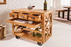 Industrie Lampen|Vintage Lampen*Invicta Interior Barschrank mit Rollen Mangoholz massiv B: 86 cm Industrial