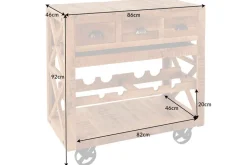 Industrie Lampen|Vintage Lampen*Invicta Interior Barschrank mit Rollen Mangoholz massiv B: 86 cm Industrial