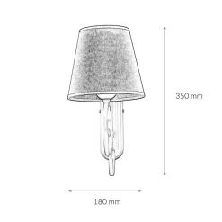 Lamkur Beige Wandlampe Stoff Landhaus ABUELA Leuchte< Wandleuchten|Rustikale Lampen