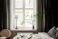 Wohnzimmerlampen|Schlafzimmer Lampen*By Rydéns Beistelllampe Schwarz Weiß 68,5 cm E27 Metall Stoff Modern