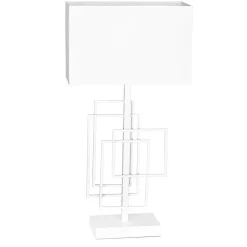 Wohnzimmerlampen|Schlafzimmer Lampen*By Rydéns Beistelllampe Weiß 52 cm Stoff Metall E27 Kabelschalter