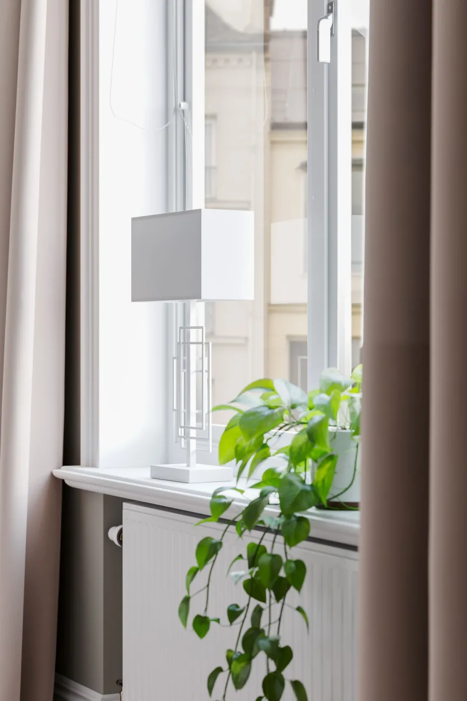 Wohnzimmerlampen|Schlafzimmer Lampen*By Rydéns Beistelllampe Weiß 52 cm Stoff Metall E27 Kabelschalter