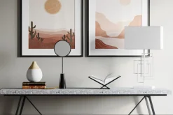 Wohnzimmerlampen|Schlafzimmer Lampen*By Rydéns Beistelllampe Weiß 52 cm Stoff Metall E27 Kabelschalter