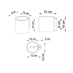 Sollux Beton Wandleuchte Up Down rund H: 10 cm klein G9 LED< Wohnzimmerlampen|Betonlampen
