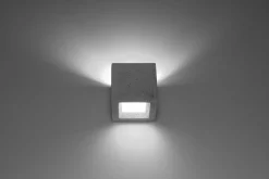 Sollux Betonlampe Wand eckig H: 12 cm klein Up Down indirekt< Wandleuchten|Flurlampen