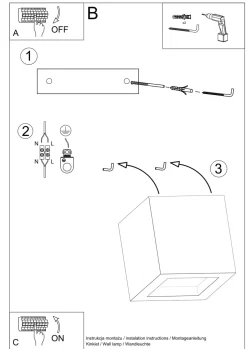 Sollux Betonlampe Wand eckig H: 12 cm klein Up Down indirekt< Wandleuchten|Flurlampen