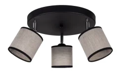 Belis Beweglicher Deckenspot blendarm Stoff Schwarz Beige E14< Flurlampen|Bürolampen